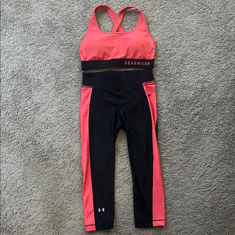 Under Armour Pink and Black Women's Activewear Set